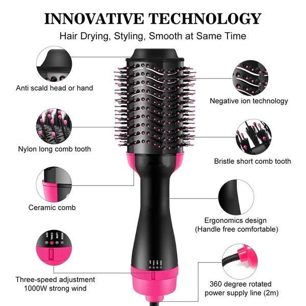 💥 3-in-1 Hair Styling Brush – Dry, Straighten & Volumize Like a Pro 💆‍♀️