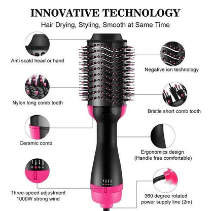 💥 3-in-1 Hair Styling Brush – Dry, Straighten & Volumize Like a Pro 💆‍♀️