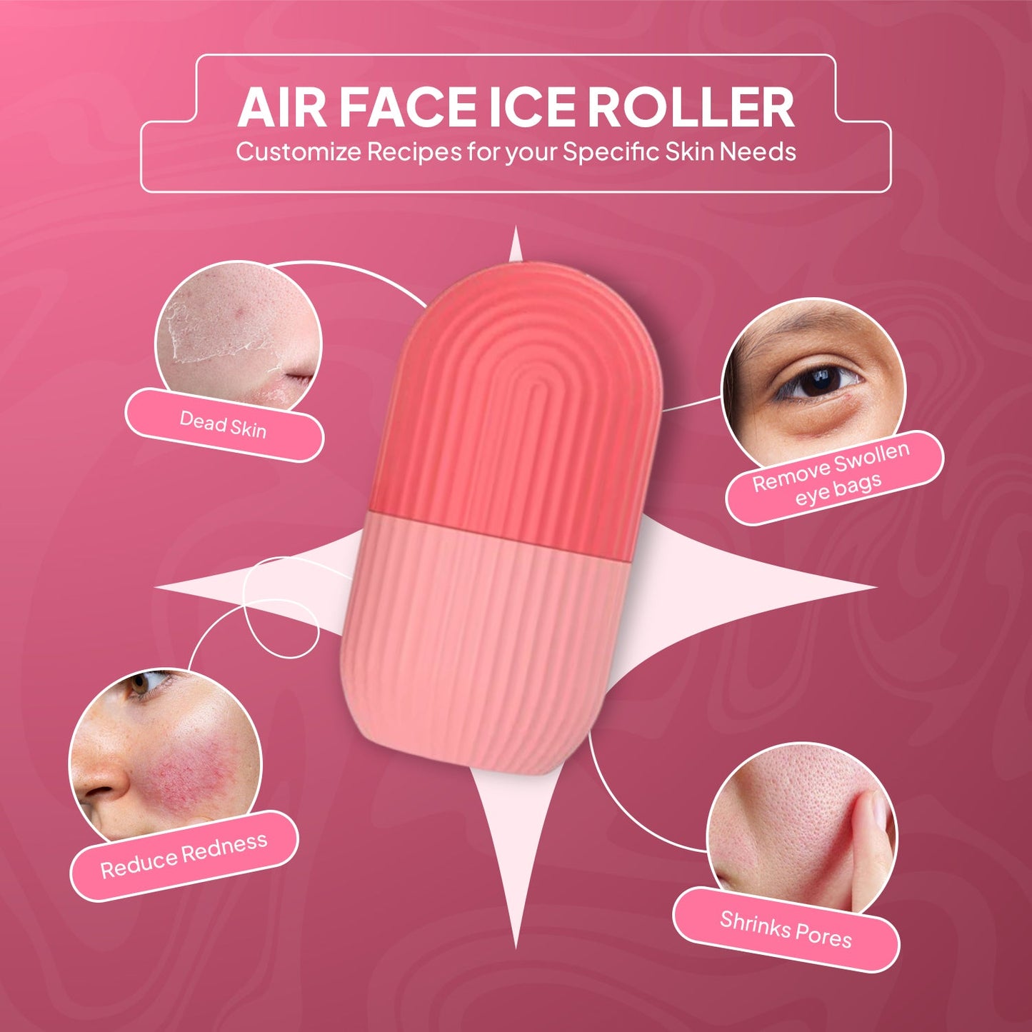 ❄️ Air Face Ice Roller – Puffiness, Wrinkle & Acne Relief 💆‍♀️✨