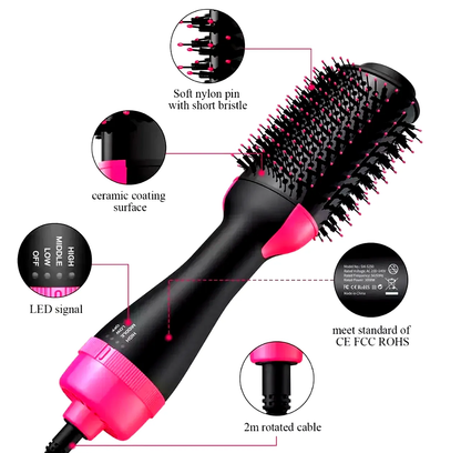 💥 3-in-1 Hair Styling Brush – Dry, Straighten & Volumize Like a Pro 💆‍♀️
