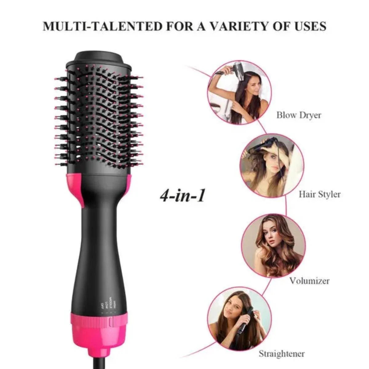 💥 3-in-1 Hair Styling Brush – Dry, Straighten & Volumize Like a Pro 💆‍♀️